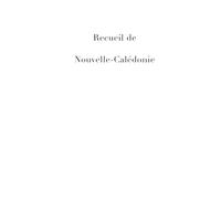 Recueil de Nouvelle-Calédonie