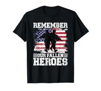 Recuerda a Nuestros héroes caídos Día conmemorativo de los Veteranos patrióticos Camiseta