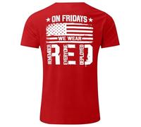 recuerda la camiseta patriótica de manga corta con gráficos para ropa casual cómoda para veteranos, rojo, S