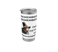 Recuerda Recuerda El Quinto De Noviembre Día De Guy Fawkes Vaso térmico de acero inoxidable de doble pared