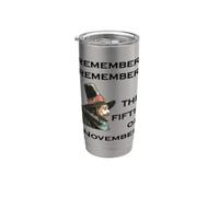 Recuerda Recuerda El Quinto De Noviembre Día De Guy Fawkes Vaso térmico de acero inoxidable de doble pared
