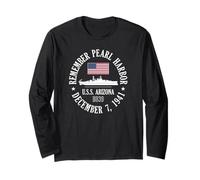 Recuerde Pearl Harbor 7 de diciembre de 1941 U.S.S. Arizona BB39 Manga Larga
