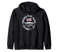 Recuerde Pearl Harbor 7 de diciembre de 1941 U.S.S. Arizona BB39 Sudadera con Capucha