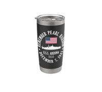 Recuerde Pearl Harbor 7 de diciembre de 1941 U.S.S. Arizona BB39 Vaso térmico de acero inoxidable de doble pared