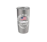 Recuerde Pearl Harbor 7 de diciembre de 1941 U.S.S. Arizona BB39 Vaso térmico de acero inoxidable de doble pared