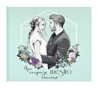 Recuerding - Álbum de Fotos de Bodas · Pareja, 48 Páginas (27x24cm) | para Escribir y Pegar | Moderno y Vintage | Scrapbooking | Libro de Firmas | Novios, Parejas y Recién Casados | Hecho en España