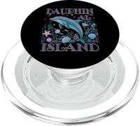 Recuerdo Colorido de Playa de Dauphin Island AL Dolphin PopSockets PopGrip para MagSafe