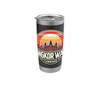 Recuerdo de Angkor Wat Camboya Retro Vintage Sun Vaso térmico de acero inoxidable de doble pared