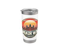 Recuerdo de Angkor Wat Camboya Retro Vintage Sun Vaso térmico de acero inoxidable de doble pared