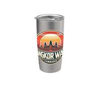 Recuerdo de Angkor Wat Camboya Retro Vintage Sun Vaso térmico de acero inoxidable de doble pared