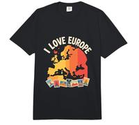 Recuerdo de Aventura de Viaje I Love Europe Comfort Colors Adult Heavyweight T-Shirt