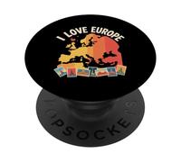 Recuerdo de Aventura de Viaje I Love Europe PopSockets PopGrip Adhesivo