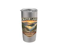 Recuerdo de aventura del Parque Nacional del Lago del Cráter Oregon Vaso térmico de acero inoxidable de doble pared