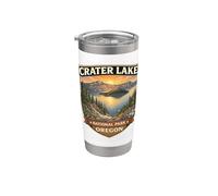 Recuerdo de aventura del Parque Nacional del Lago del Cráter Oregon Vaso térmico de acero inoxidable de doble pared