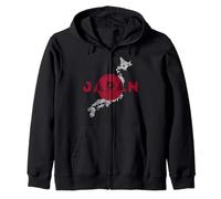 Recuerdo de Bandera y Mapa Japonés - Japón Sudadera con Capucha