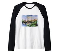 Recuerdo de Beaver Bridge en Eureka Springs, Arkansas Camiseta Manga Raglan
