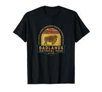 Recuerdo de Bisonte Vintage del Parque Nacional Badlands de Dakota del Sur Camiseta