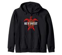 Recuerdo de buceo para surfista de tortuga marina tribal de Key West FL Sudadera con Capucha