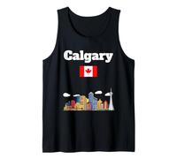 Recuerdo de Calgary Provincia de Alberta Bandera Canadiense Canadá Viaje Camiseta sin Mangas