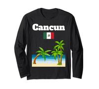 Recuerdo de Cancún Tropical Beach Lover México Bandera Manga Larga