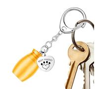 Recuerdo de ceniza de perro de cremación de cilindro, llavero de urnas para mascotas para cenizas,Cilindro urna Llavero recuerdo cremación - Urna conmemorativa con huellas de pat