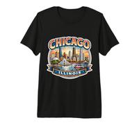 Recuerdo de Chicago Illinois City State Vintage Memorabilia Camiseta Premium