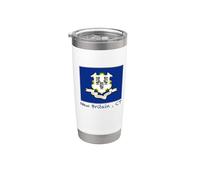Recuerdo de Estados Unidos con bandera de Connecticut de Nueva Bretaña Vaso térmico de acero inoxidable de doble pared
