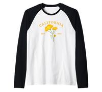 Recuerdo de flores establecido en California en 1850 Camiseta Manga Raglan
