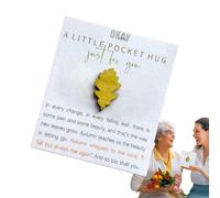 Recuerdo de hojas de otoño, abrazo de bolsillo con hojas de otoño de madera | Recuerdo de bolsillo para abrazo de madera - Decoraciones rústicas portátiles con hojas de otoño para niños, amantes,