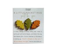 Recuerdo de hojas de otoño, recuerdo de bolsillo de madera para abrazos, recuerdo de relación a larga distancia para familia, pareja, niños, pareja, d, Refer to description, Unisex