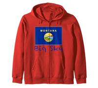 Recuerdo de la Bandera de Estados Unidos de Big Sky Montana Sudadera con Capucha