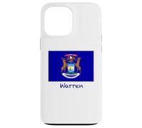 Recuerdo de la Bandera de Estados Unidos de Warren Michigan Carcasa para iPhone 13 Pro MAX