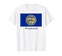 Recuerdo de la Bandera de Fremont Nebraska USA Camiseta gráfica económica