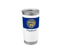 Recuerdo de la bandera de Fremont Nebraska USA Vaso térmico de acero inoxidable de doble pared