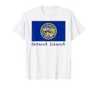 Recuerdo de la Bandera de Grand Island Nebraska USA Camiseta gráfica económica