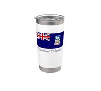 Recuerdo de la bandera de las Islas Malvinas Vaso térmico de acero inoxidable de doble pared