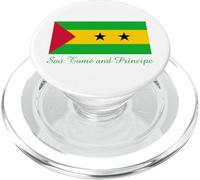 Recuerdo de la Bandera de Santo Tomé y Príncipe PopSockets PopGrip para MagSafe