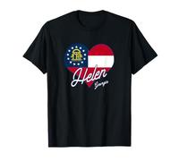 Recuerdo de la Bandera del Estado de Georgia en corazón con Texto en inglés I Love Helen Camiseta