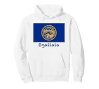Recuerdo de la Bandera del Estado de Ogallala Nebraska Sudadera con Capucha