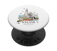 Recuerdo de la Iglesia del Volcán de la Tierra de Fuego y Hielo de Islan PopSockets PopGrip Adhesivo