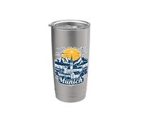Recuerdo de la montaña del castillo de Múnich Alemania München Vaso térmico de acero inoxidable de doble pared