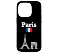 Recuerdo de la Torre Eiffel Bandera de Francia del Arco del Triunfo París Carcasa para iPhone 14 Pro