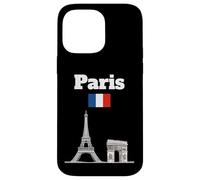Recuerdo de la Torre Eiffel Bandera de Francia del Arco del Triunfo París Carcasa para iPhone 14 Pro MAX