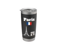 Recuerdo de la Torre Eiffel Bandera de Francia del Arco del Triunfo París Vaso térmico de acero inoxidable de doble pared