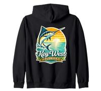Recuerdo de los Cayos de Florida, Pesca de marlines en Key West, Florida Sudadera con Capucha