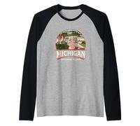 Recuerdo de Mackinac Island Michigan USA Vacation Resort Camiseta Manga Raglan