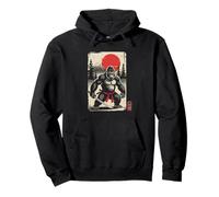 Recuerdo de Monos japoneses Samurai Kanji hanko japón Monte Fuji Sudadera con Capucha