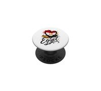 Recuerdo de pirámides con diseño de corazón y Texto I Love Egypt PopSockets PopGrip Adhesivo