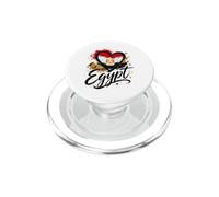 Recuerdo de pirámides con diseño de corazón y Texto I Love Egypt PopSockets PopGrip para MagSafe