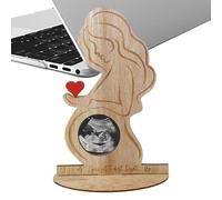 Recuerdo de ultrasonido para madera de 20,5 x 14,5 x 6,2 cm, álbum de fotos de ultrasonido de madera, para anuncio de embarazo, decoración de mesa para mesita de noche, dormitorio, uso doméstico